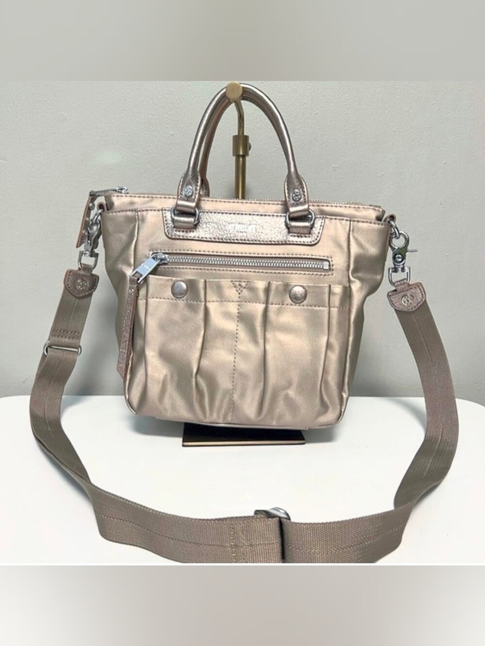 Nwot MZ Wallace Mayfair Bedford  Mini  Crosby In Champagne And Gold
